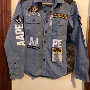 AAPE Long Sleeve Printed gray-Small